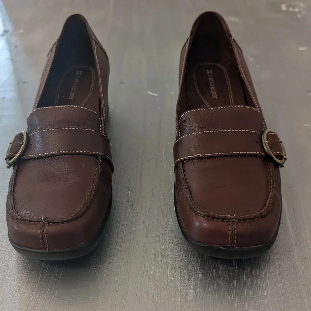 Womens Naturalizer Brown Leather Bit Style Accent Loafer Shoes Sz 8.5M - Picture 5 of 12